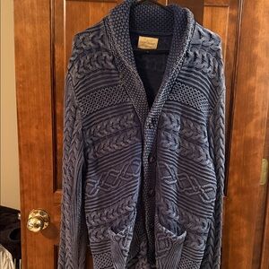 Lucky Brand Blue Cable Knit Cardigan